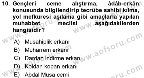 İslam Mezhepleri Tarihi Dersi 2016 - 2017 Yılı (Final) Dönem Sonu Sınav Soruları 10. Soru