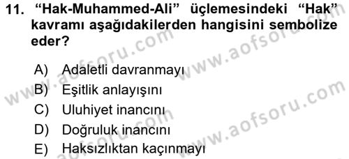 İslam Mezhepleri Tarihi Dersi 2016 - 2017 Yılı (Final) Dönem Sonu Sınav Soruları 11. Soru