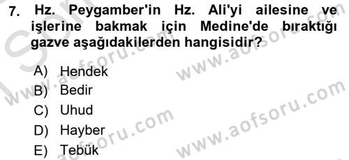 İslam Mezhepleri Tarihi Dersi 2022 - 2023 Yılı (Final) Dönem Sonu Sınav Soruları 7. Soru