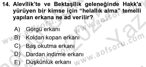 İslam Mezhepleri Tarihi Dersi 2025 - 2026 Yılı Yaz Okulu Sınav Soruları 14. Soru