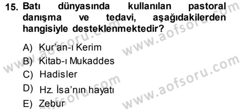 Din Psikolojisi Dersi Ara Sınavı Deneme Sınav Soruları 15. Soru