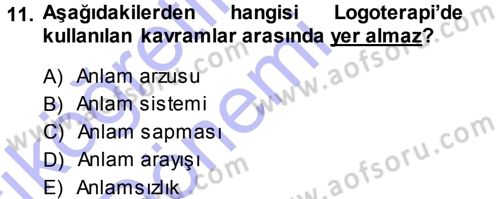 Din Psikolojisi Dersi Ara Sınavı Deneme Sınav Soruları 11. Soru
