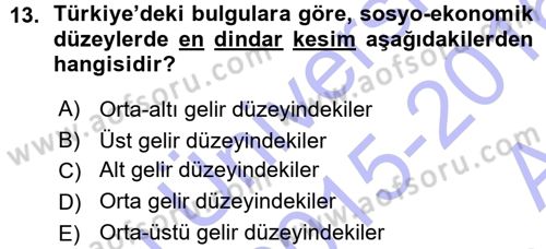 Din Psikolojisi Dersi 2015 - 2016 Yılı (Vize) Ara Sınav Soruları 13. Soru