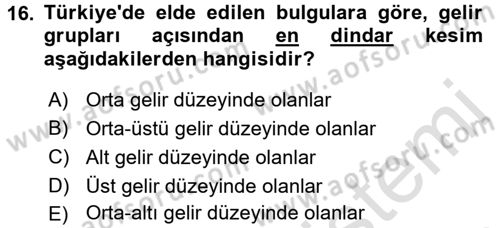 Din Psikolojisi Dersi Ara Sınavı Deneme Sınav Soruları 16. Soru