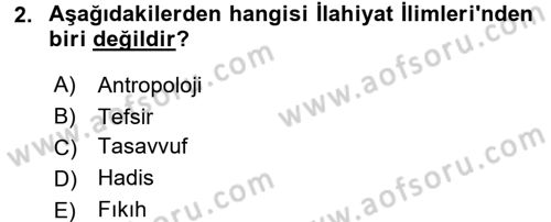Din Psikolojisi Dersi 2017 - 2018 Yılı 3 Ders Sınav Soruları 2. Soru