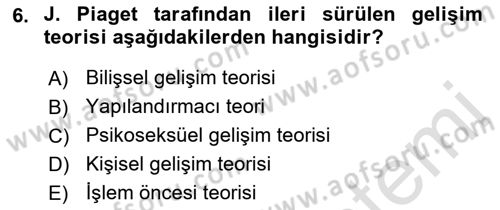 Din Psikolojisi Dersi 2021 - 2022 Yılı (Final) Dönem Sonu Sınav Soruları 6. Soru