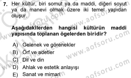 Din Psikolojisi Dersi 2024 - 2025 Yılı Yaz Okulu Sınav Soruları 7. Soru