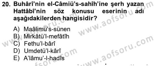 Hadis Dersi 2012 - 2013 Yılı (Vize) Ara Sınav Soruları 20. Soru