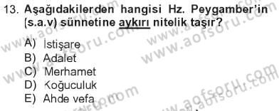 Hadis Dersi 2012 - 2013 Yılı Tek Ders Sınav Soruları 13. Soru