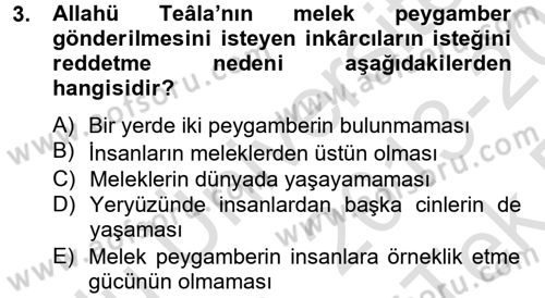Hadis Dersi 2013 - 2014 Yılı Tek Ders Sınav Soruları 3. Soru