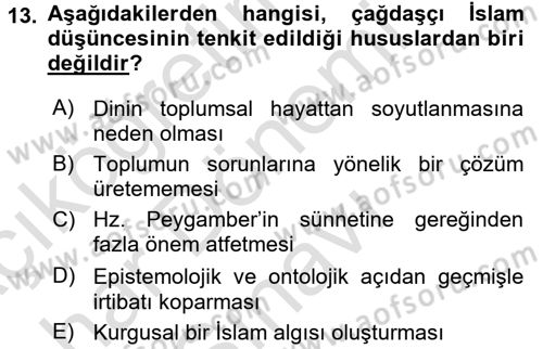 Hadis Dersi 2016 - 2017 Yılı (Final) Dönem Sonu Sınav Soruları 13. Soru