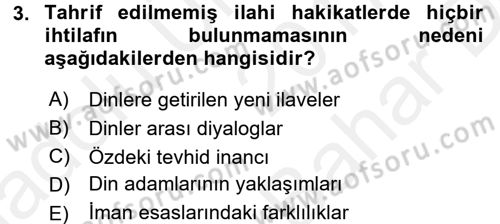 Hadis Dersi 2017 - 2018 Yılı (Vize) Ara Sınav Soruları 3. Soru