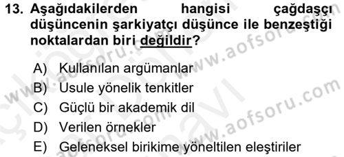 Hadis Dersi 2017 - 2018 Yılı (Final) Dönem Sonu Sınav Soruları 13. Soru