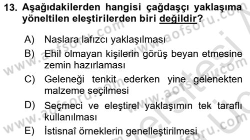 Hadis Dersi 2018 - 2019 Yılı 3 Ders Sınav Soruları 13. Soru