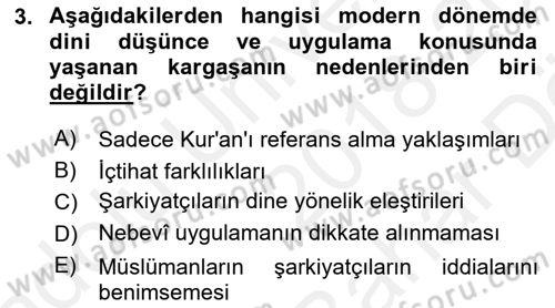 Hadis Dersi 2018 - 2019 Yılı (Vize) Ara Sınav Soruları 3. Soru