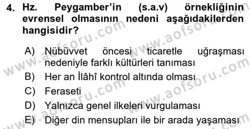 Hadis Dersi 2018 - 2019 Yılı (Vize) Ara Sınav Soruları 4. Soru