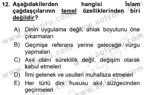 Hadis Dersi 2018 - 2019 Yılı (Final) Dönem Sonu Sınav Soruları 12. Soru