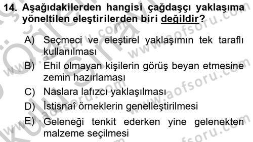 Hadis Dersi 2018 - 2019 Yılı Yaz Okulu Sınav Soruları 14. Soru