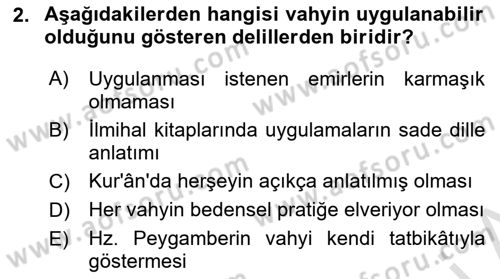 Hadis Dersi 2020 - 2021 Yılı Yaz Okulu Sınav Soruları 2. Soru