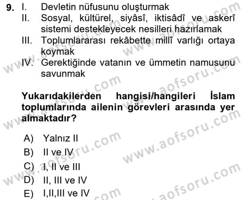 Hadis Dersi 2022 - 2023 Yılı Yaz Okulu Sınav Soruları 9. Soru
