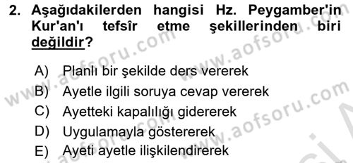 Hadis Dersi 2023 - 2024 Yılı (Vize) Ara Sınav Soruları 2. Soru