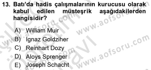 Hadis Dersi 2023 - 2024 Yılı Yaz Okulu Sınav Soruları 13. Soru