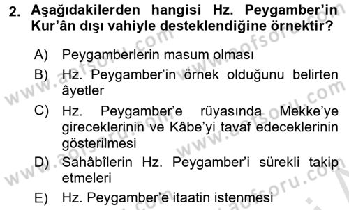 Hadis Dersi 2024 - 2025 Yılı (Final) Dönem Sonu Sınav Soruları 2. Soru