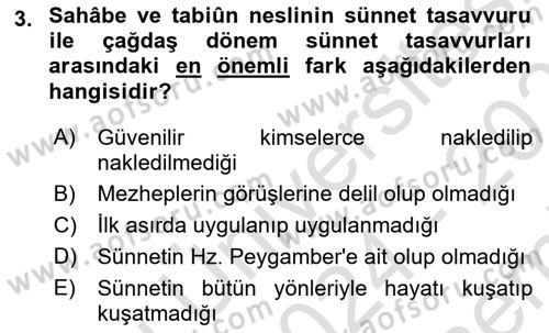 Hadis Dersi 2024 - 2025 Yılı (Final) Dönem Sonu Sınav Soruları 3. Soru