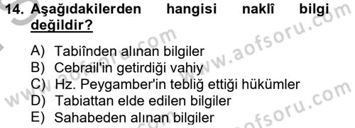 Kelam´a Giriş Dersi 2012 - 2013 Yılı (Final) Dönem Sonu Sınav Soruları 14. Soru