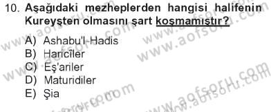 Kelam´a Giriş Dersi 2012 - 2013 Yılı Tek Ders Sınav Soruları 10. Soru
