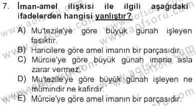 Kelam´a Giriş Dersi 2012 - 2013 Yılı Tek Ders Sınav Soruları 7. Soru