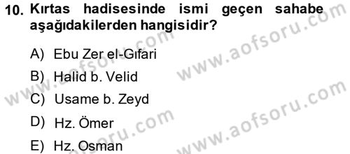 Kelam´a Giriş Dersi 2013 - 2014 Yılı (Vize) Ara Sınav Soruları 10. Soru