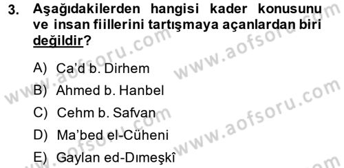 Kelam´a Giriş Dersi 2013 - 2014 Yılı (Final) Dönem Sonu Sınav Soruları 3. Soru