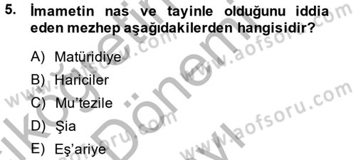 Kelam´a Giriş Dersi 2013 - 2014 Yılı (Final) Dönem Sonu Sınav Soruları 5. Soru