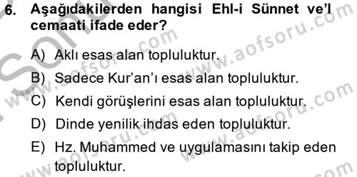 Kelam´a Giriş Dersi 2013 - 2014 Yılı (Final) Dönem Sonu Sınav Soruları 6. Soru