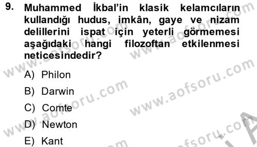 Kelam´a Giriş Dersi 2013 - 2014 Yılı (Final) Dönem Sonu Sınav Soruları 9. Soru