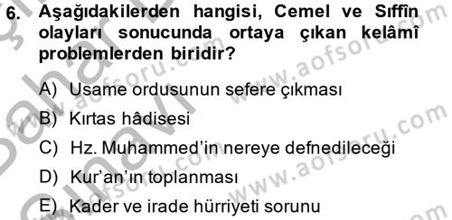 Kelam´a Giriş Dersi 2014 - 2015 Yılı (Vize) Ara Sınav Soruları 6. Soru
