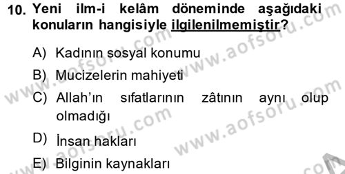 Kelam´a Giriş Dersi 2014 - 2015 Yılı (Final) Dönem Sonu Sınav Soruları 10. Soru