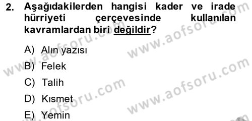 Kelam´a Giriş Dersi 2014 - 2015 Yılı (Final) Dönem Sonu Sınav Soruları 2. Soru