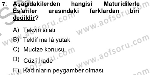 Kelam´a Giriş Dersi 2014 - 2015 Yılı (Final) Dönem Sonu Sınav Soruları 7. Soru