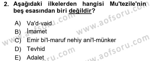 Kelam´a Giriş Dersi 2015 - 2016 Yılı (Final) Dönem Sonu Sınav Soruları 2. Soru