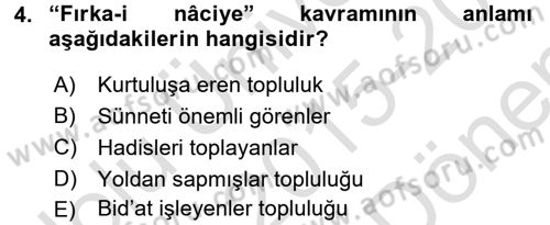 Kelam´a Giriş Dersi 2015 - 2016 Yılı (Final) Dönem Sonu Sınav Soruları 4. Soru