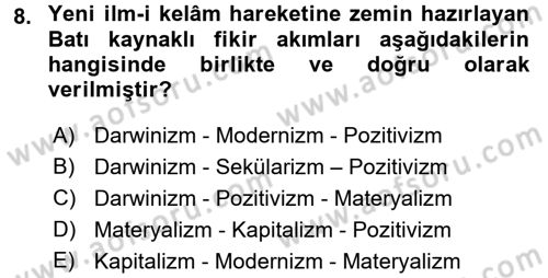 Kelam´a Giriş Dersi 2015 - 2016 Yılı (Final) Dönem Sonu Sınav Soruları 8. Soru
