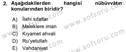 Kelam´a Giriş Dersi 2015 - 2016 Yılı Tek Ders Sınav Soruları 2. Soru