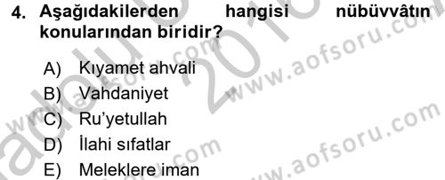 Kelam´a Giriş Dersi 2016 - 2017 Yılı (Vize) Ara Sınav Soruları 4. Soru