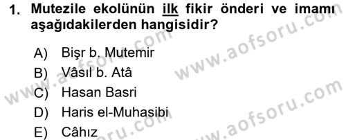 Kelam´a Giriş Dersi 2017 - 2018 Yılı 3 Ders Sınav Soruları 1. Soru
