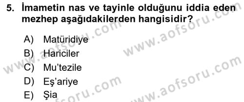 Kelam´a Giriş Dersi 2017 - 2018 Yılı 3 Ders Sınav Soruları 5. Soru