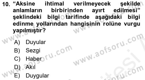 Kelam´a Giriş Dersi 2017 - 2018 Yılı (Final) Dönem Sonu Sınav Soruları 10. Soru