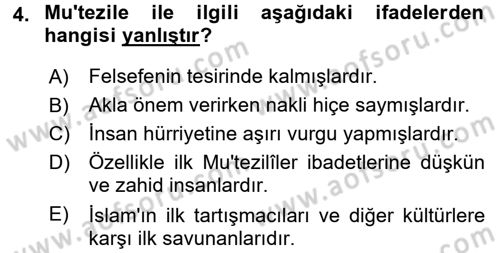 Kelam´a Giriş Dersi 2017 - 2018 Yılı (Final) Dönem Sonu Sınav Soruları 4. Soru