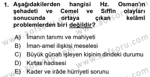 Kelam´a Giriş Dersi 2018 - 2019 Yılı (Final) Dönem Sonu Sınav Soruları 1. Soru